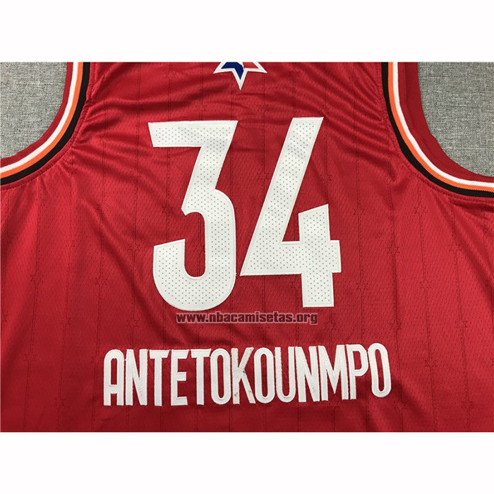 Camiseta All Star 2020 Milwaukee Bucks Giannis Antetokounmpo NO 34 Rojo